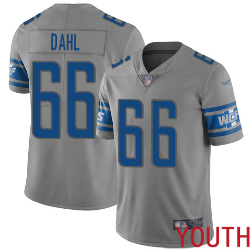 Detroit Lions Limited Gray Youth Joe Dahl Jersey NFL Football #66 Inverted Legend